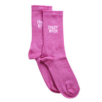 Crazy Bitch Pink | Women's Glitter Socks